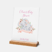 BABY SHOWER BABY ELEPHANT UND MAMA ELEPHANT ACRYLSCHILD (Winkel)