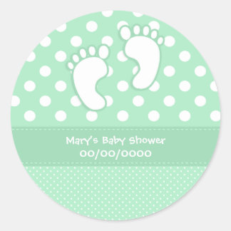 Baby Shower Baby Feet Runder Aufkleber