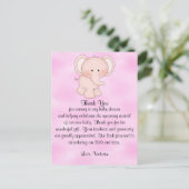 Baby Shower Baby Girl Pink Elephant Postkarte (Stehend Vorderseite)