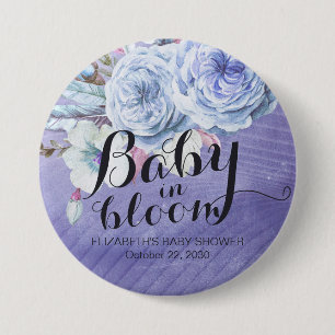 Baby Shower Baby in Bloom Boho Blume Button