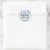 Baby Shower Baby in Bloom Boho Blume & Feathers Runder Aufkleber (Tasche)
