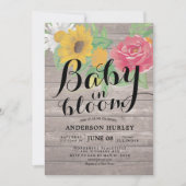 Baby Shower Baby in Bloom Chic Blume Rustikales Ho Einladung (Vorderseite)