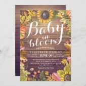 Baby Shower Baby in Bloom Maple Pumpkin Sonnenblum Einladung (Vorne/Hinten)