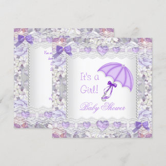 Baby Shower Baby Lavender Floral Umbrella Einladung