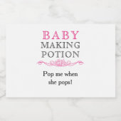 Baby Shower Baby Maaking Tasse Gefallen Pink Mini Schaumweinetikett (Einzelnes Label)