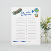 Baby Shower Baby Name Game Baby Boy Trendy Fun (Stehend Vorderseite)