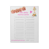 Baby Shower Baby Name Game Baby Girl Notizblock (Rotiert)