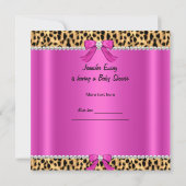 Baby Shower Baby Niedlich Girl Leopard Hot Pink Sh Einladung (Rückseite)