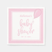 Baby Shower Baby Pastel Pink Polka Dot Serviette (Vorderseite)