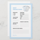 Baby Shower Baby Predictions Card - blau (Vorne/Hinten)