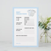 Baby Shower Baby Predictions Card - blau (Stehend Vorderseite)