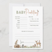 Baby Shower Baby Predictions Card Woodland Animals Einladung (Vorderseite)