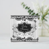 Baby Shower Baby Schwarz-weiß Girl or Boy Einladung (Stehend Vorderseite)