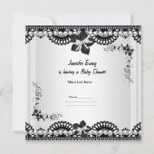 Baby Shower Baby Schwarz-weiß Girl or Boy Einladung (Rückseite)