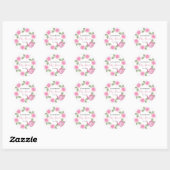 Baby Shower Baby wird Pink Teekanne Floral Runder Aufkleber (Blatt)