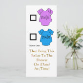 Baby Shower Ballot - Anpassen! Einladung (Stehend Vorderseite)