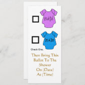 Baby Shower Ballot - Anpassen! Einladung (Vorne/Hinten)