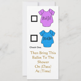 Baby Shower Ballot - Anpassen! Einladung