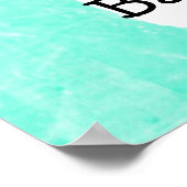 Baby Shower Banner Poster Aquamarin Foot Prints (Ecke)