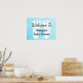 Baby Shower Banner Poster für Boy Blue Foot Prints (Küche)