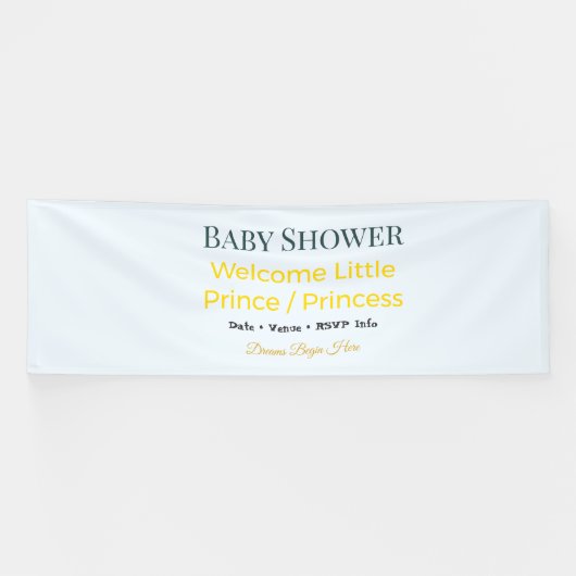 Baby Shower Banner | Träume beginnen hier (Horizontal)