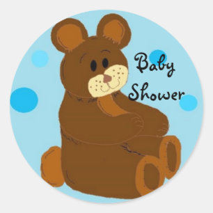 Baby-Shower-Bär Runder Aufkleber