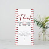 Baby Shower Baseball Dankeskarte (Stehend Vorderseite)