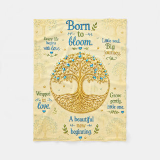 Baby-Shower-Baum-des-Lebens-Fleece Fleecedecke