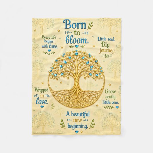 Baby-Shower-Baum-des-Lebens-Fleece  Fleecedecke (Vorderseite)