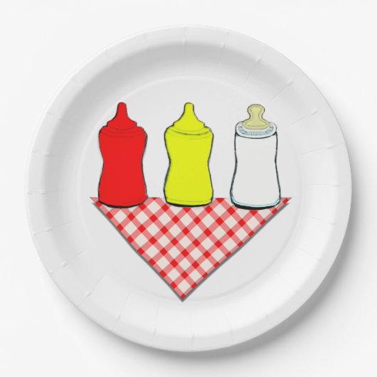 Baby Shower BBQ Pappteller (Vorderseite)