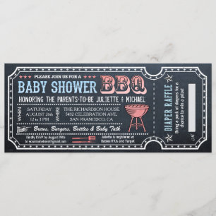 Baby Shower BBQ-Ticket Einladungen mit Windel-Raff