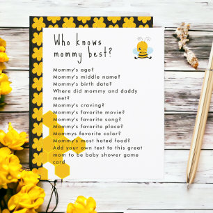 Baby Shower Bee and Blume Party Game
