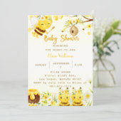 Baby Shower Bee Baby Dusche Einladung (Stehend Vorderseite)