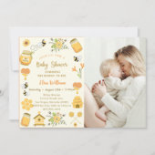 Baby Shower Bee Foto Einladung (Vorderseite)