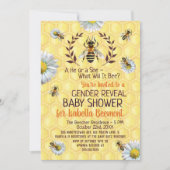 Baby Shower Bee Honeybees Blume Gender Reveal Einladung (Vorderseite)