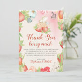 Baby Shower Berry Sweet Strawberry Danke (Stehend Vorderseite)