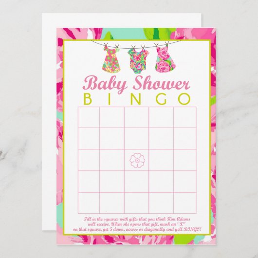 Baby Shower Bingo (Vorne/Hinten)