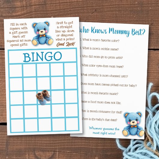 Baby Shower BINGO and Who Knows Mommy Best Flyer