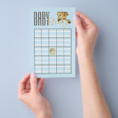 Baby Shower BINGO Baby Blue Gold Elephant Flyer (Handgriff)