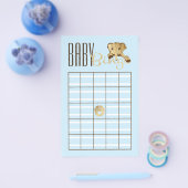 Baby Shower BINGO Baby Blue Gold Elephant Flyer (Einzeln)