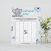 Baby Shower Bingo [Baby Elephant [blau] Briefbogen (Stehend Vorderseite)