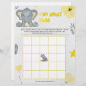 Baby Shower Bingo [Baby Elephant [Gelb] Briefbogen (Vorne/Hinten)