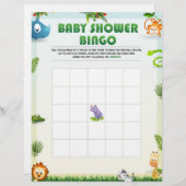 Baby Shower Bingo Baby Shower Game [Tierthema] Briefbogen (Vorne/Hinten)