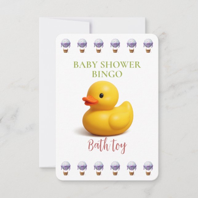 Baby Shower Bingo Card, Funny Game- Bath toy (Vorderseite)