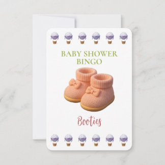 Baby Shower Bingo Card, Funny Game- Booties