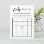 Baby Shower Bingo Card Game Hinweiskarte (Stehend Vorderseite)