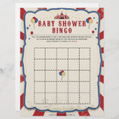 Baby Shower Bingo [Circus Theme] Briefbogen (Vorne/Hinten)