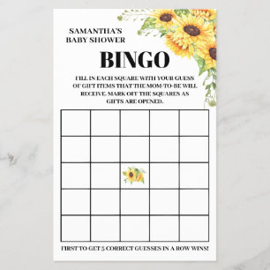 Baby Shower Bingo englisch spanisch Spielkarte Flyer