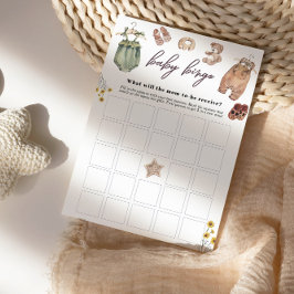 Baby Shower Bingo fall boho Einladung