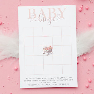 Baby Shower Bingo Game Baby Basket Pastellfarben